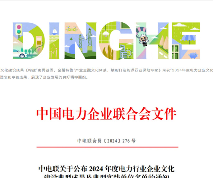 点赞！鼎和保险企业文化建设成果入选“2024年度电力企业文化建设典型成果”